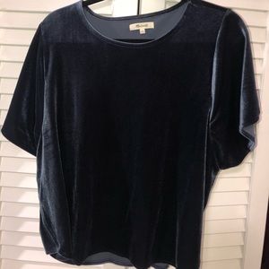 Navy Velvet blouse